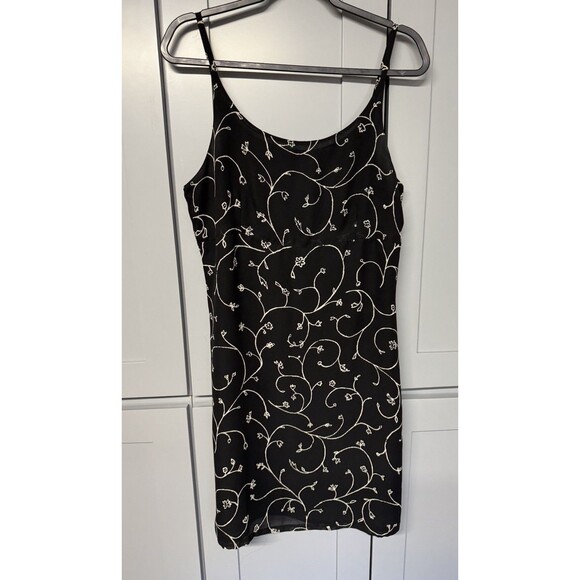 Old Navy Dresses & Skirts - Vtg Old Navy Y2K Dress Womens Black Slip Mini Sleeveless Grunge Milkmaid Bust